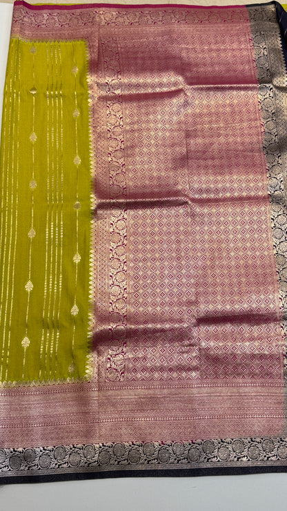 Semi Georgette Saree With Khaddi Borders