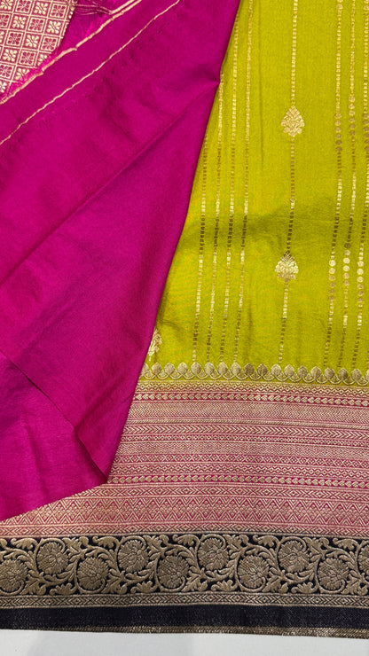 Semi Georgette Saree With Khaddi Borders