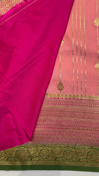Semi Georgette Saree With Khaddi Borders