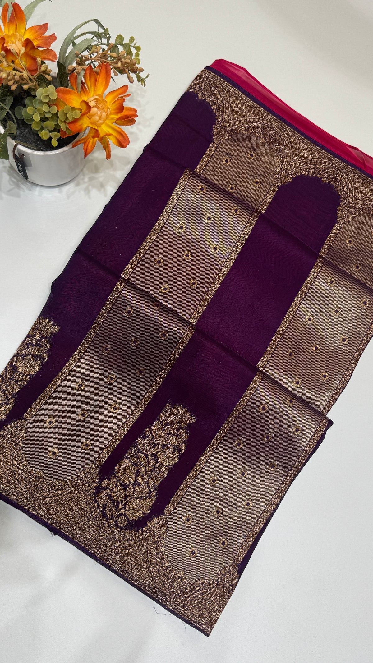 Panel Work Tussar Georgette Saree