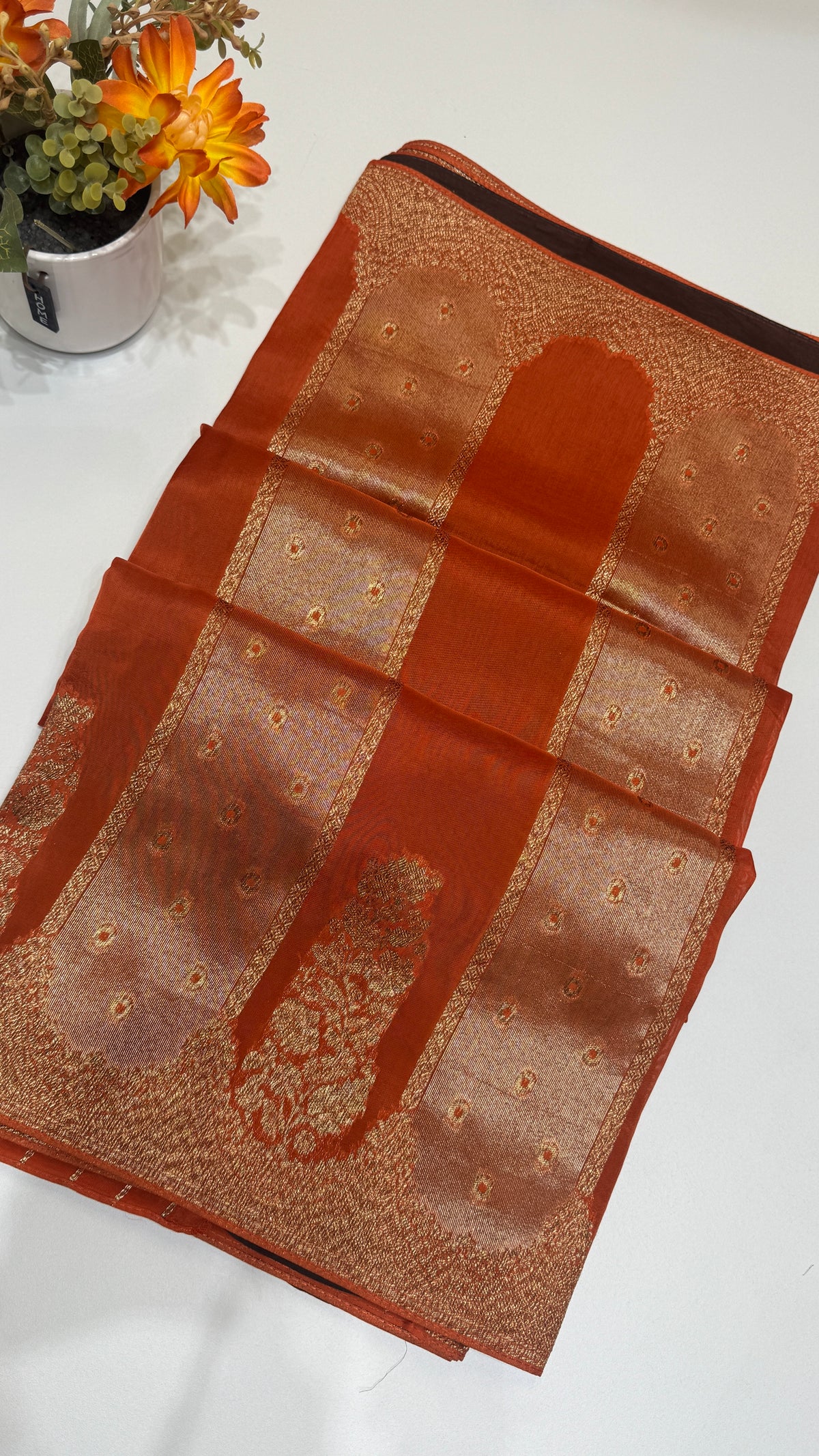 Panel Work Tussar Georgette Saree