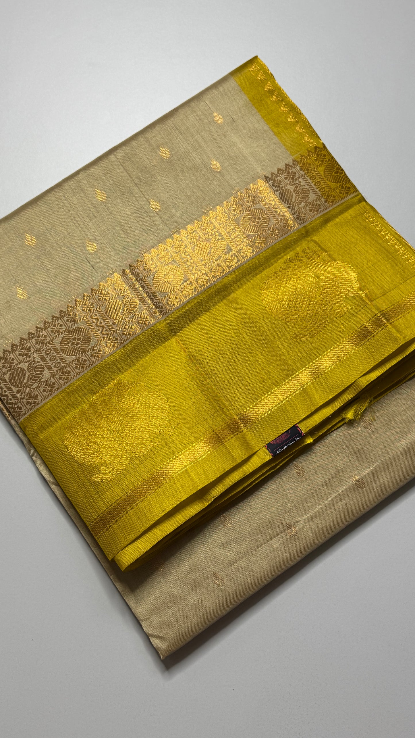 Pure Silk Cotton with Korvai Border