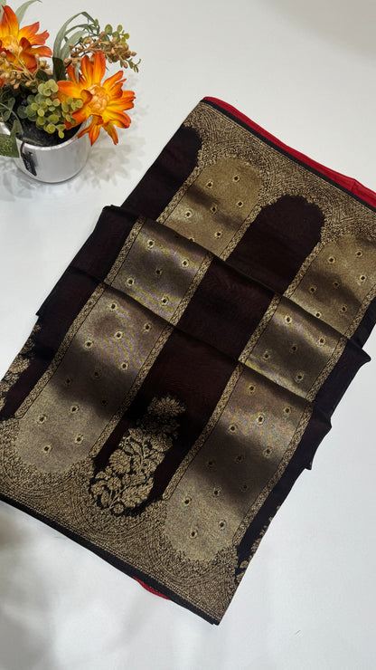Panel Work Tussar Georgette Saree