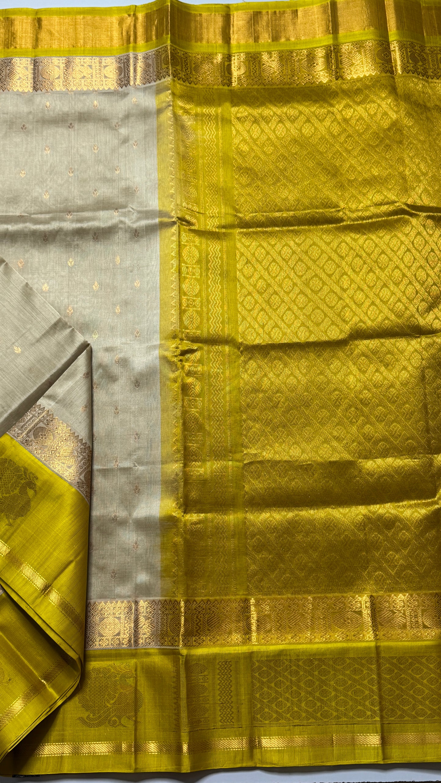 Pure Silk Cotton with Korvai Border