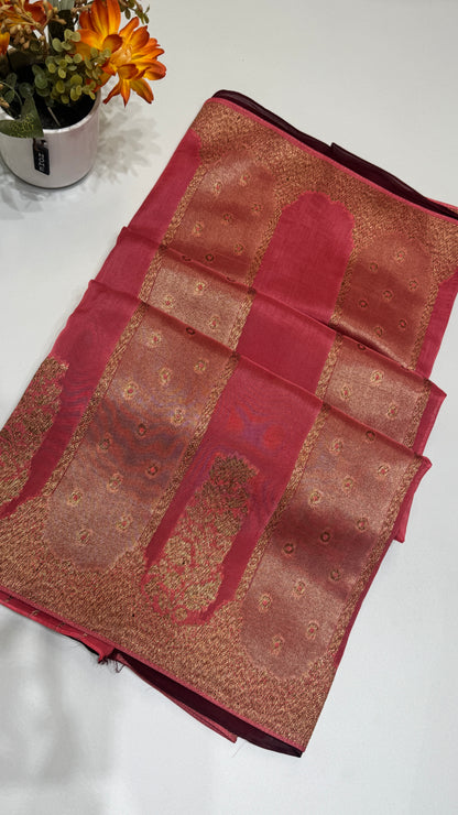 Panel Work Tussar Georgette Saree