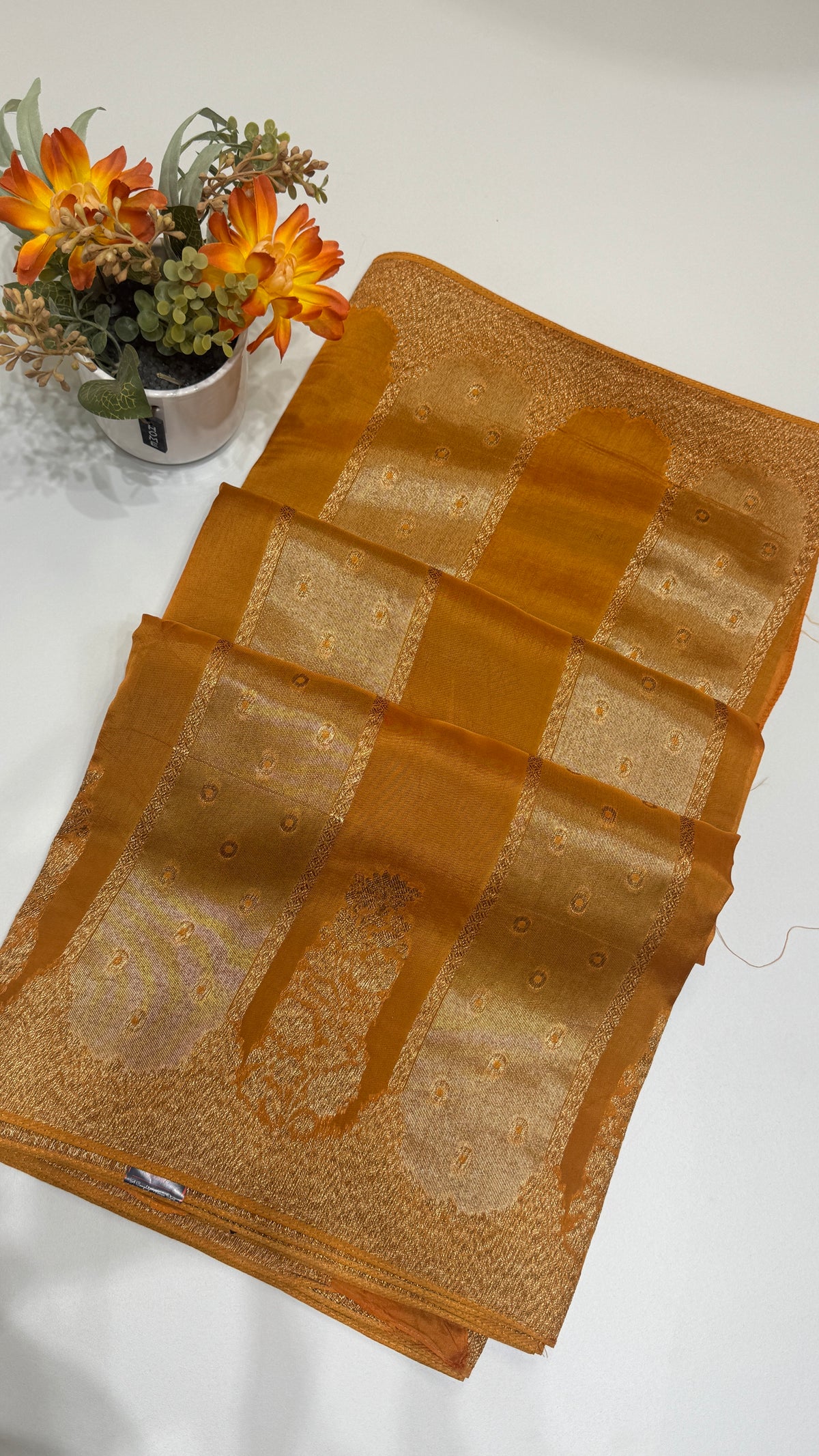 Panel Work Tussar Georgette Saree