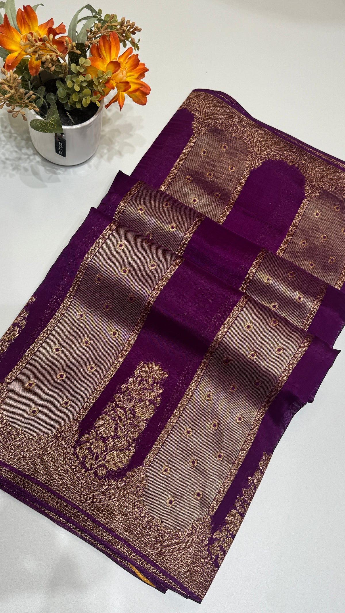 Panel Work Tussar Georgette Saree