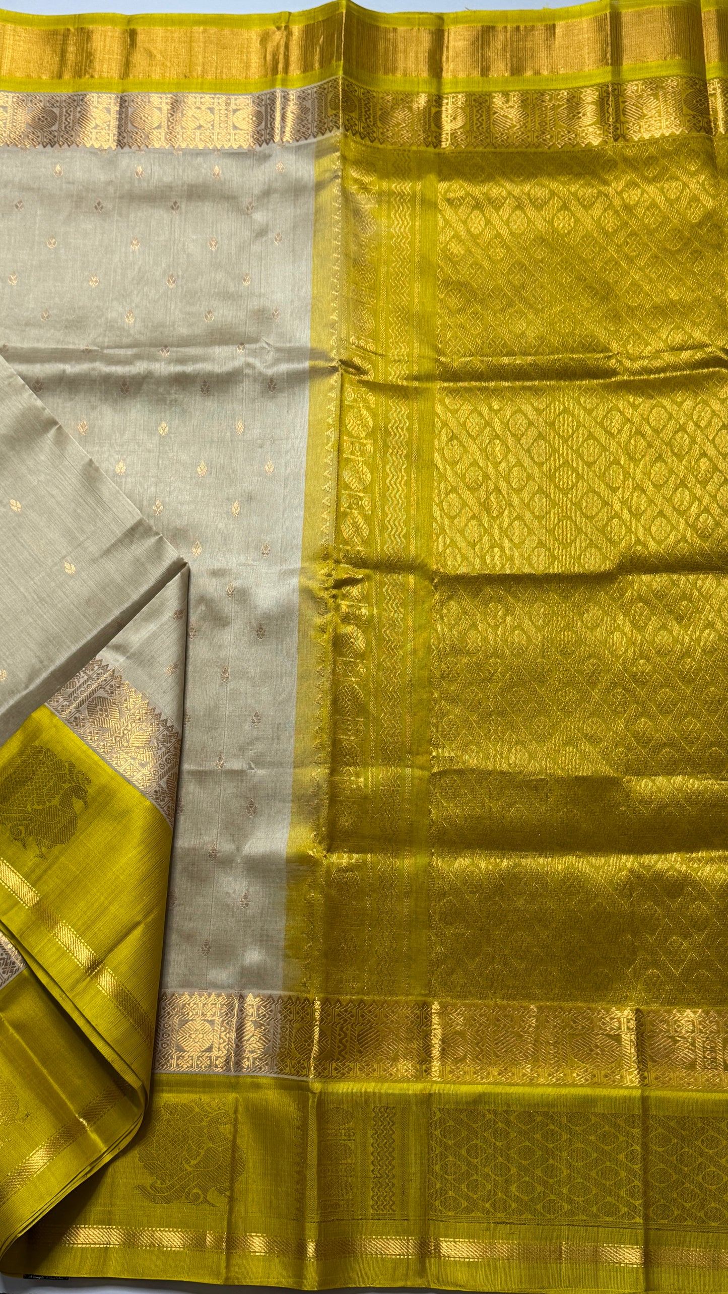 Pure Silk Cotton with Korvai Border