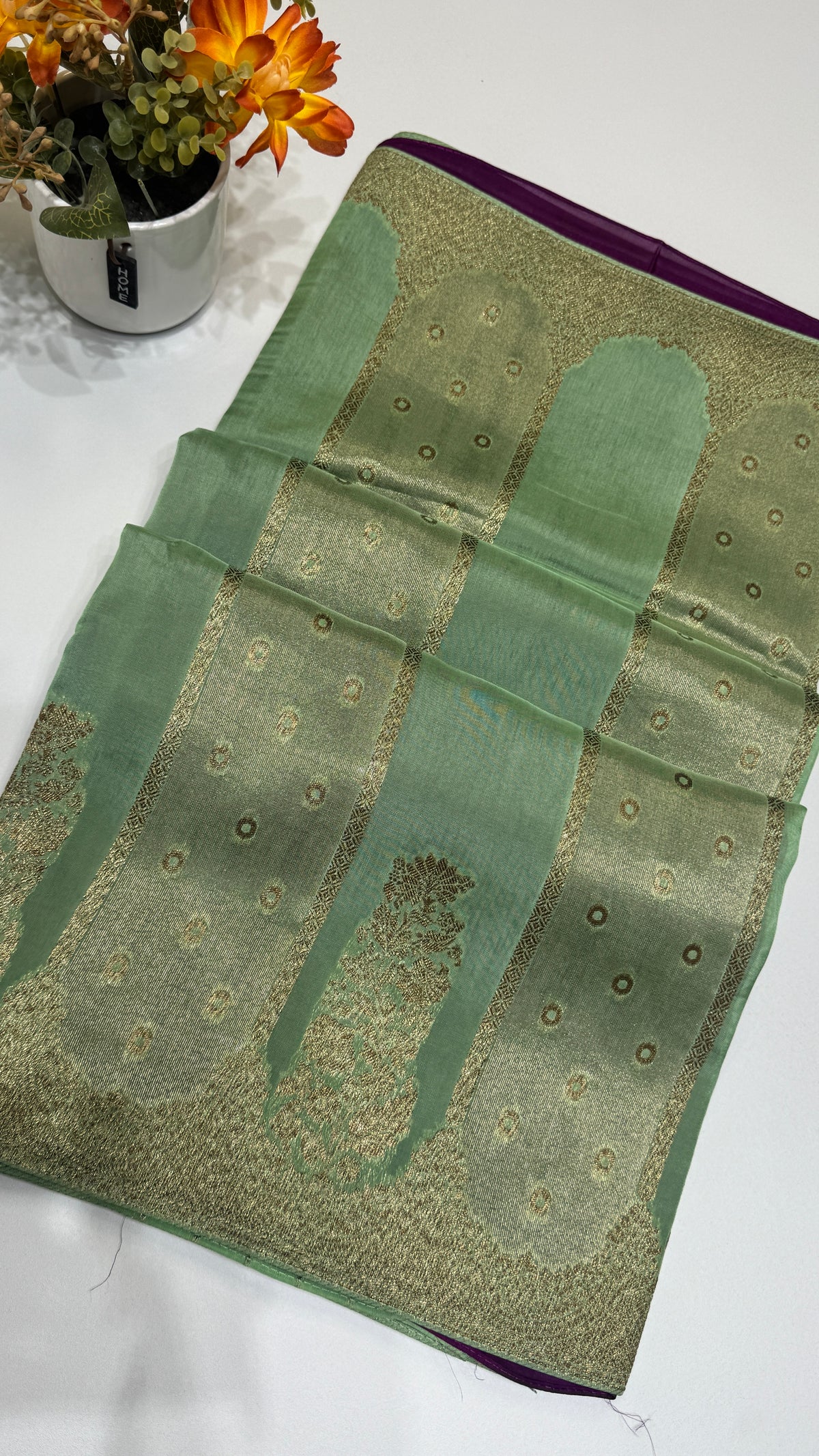 Panel Work Tussar Georgette Saree