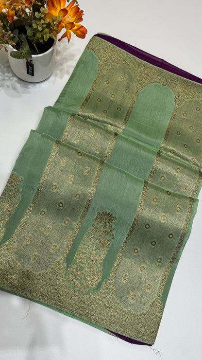 Panel Work Tussar Georgette Saree