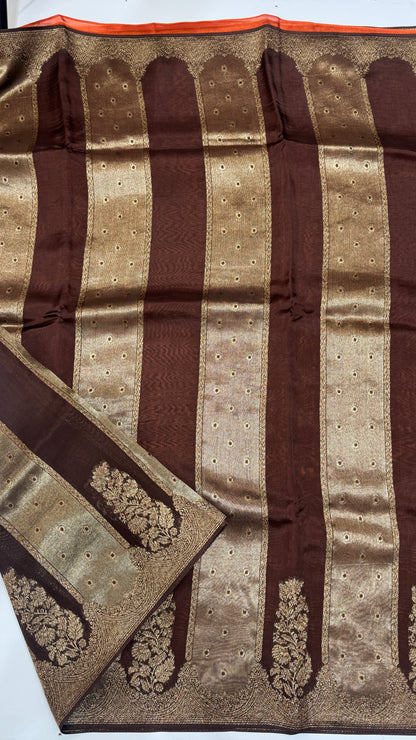 Panel Work Tussar Georgette Saree