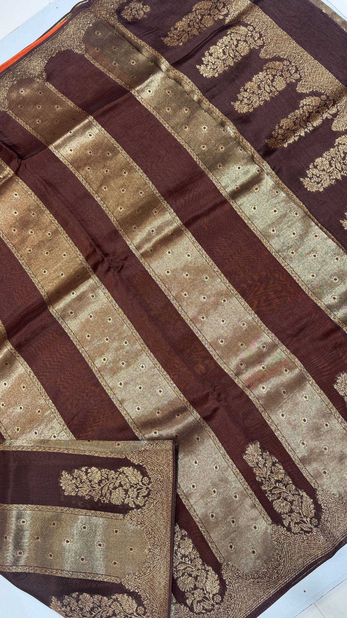 Panel Work Tussar Georgette Saree
