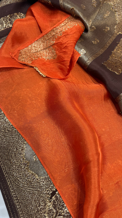 Panel Work Tussar Georgette Saree
