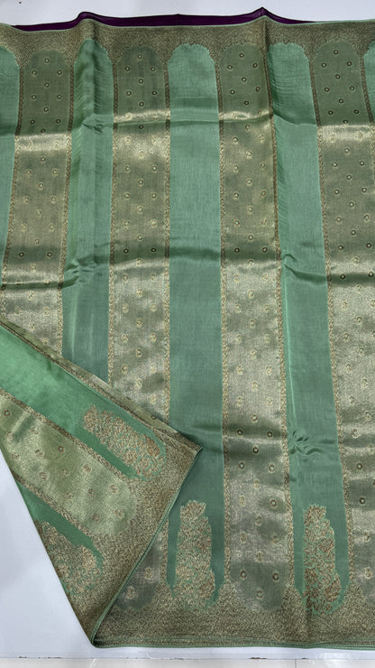 Panel Work Tussar Georgette Saree
