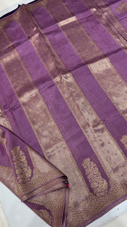 Panel Work Tussar Georgette Saree