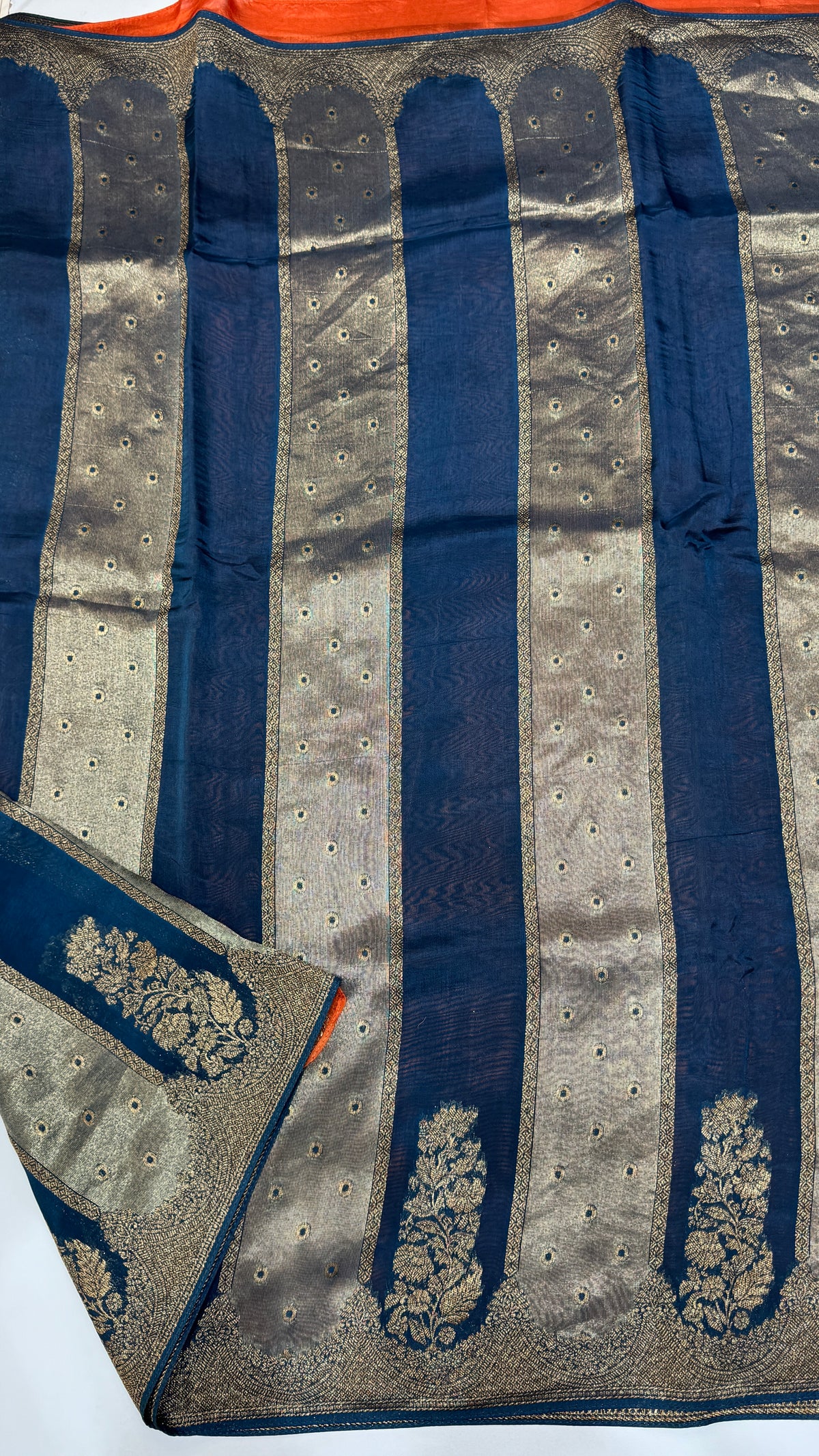 Panel Work Tussar Georgette Saree