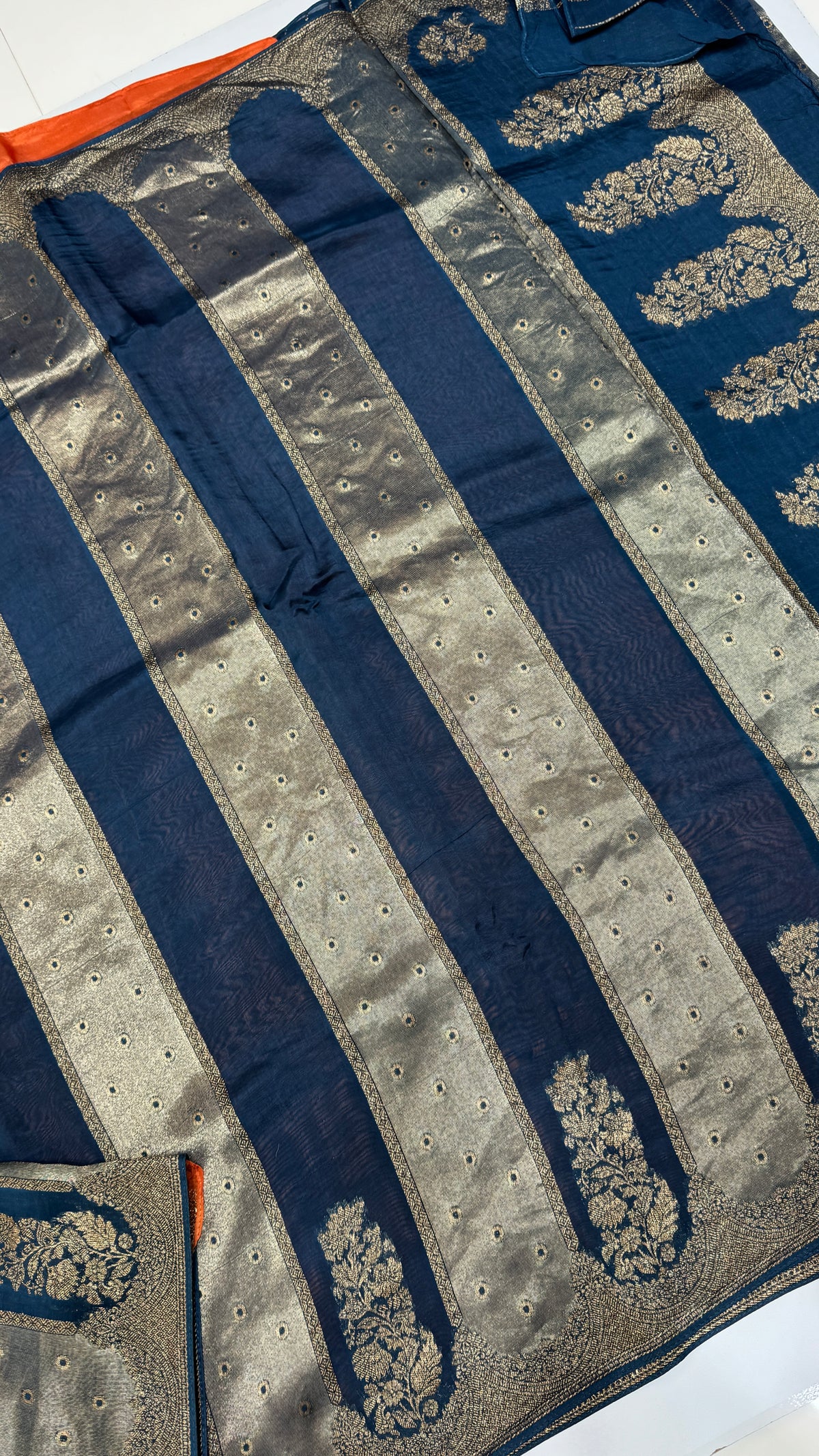 Panel Work Tussar Georgette Saree