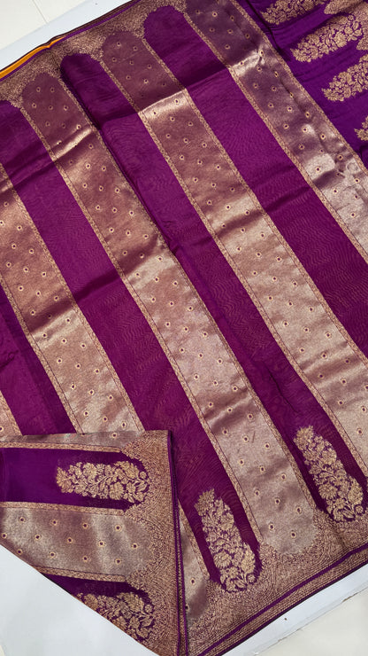 Panel Work Tussar Georgette Saree