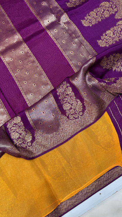 Panel Work Tussar Georgette Saree