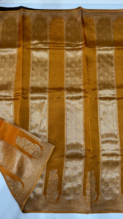 Panel Work Tussar Georgette Saree