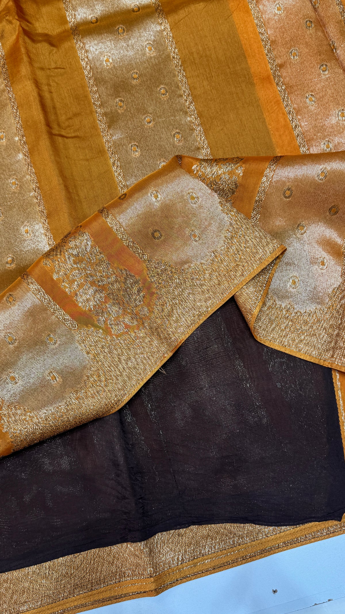 Panel Work Tussar Georgette Saree