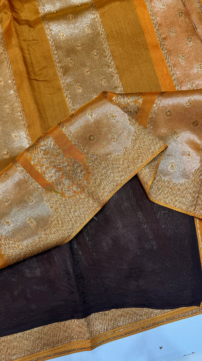 Panel Work Tussar Georgette Saree