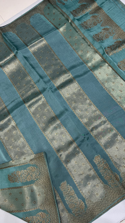 Panel Work Tussar Georgette Saree