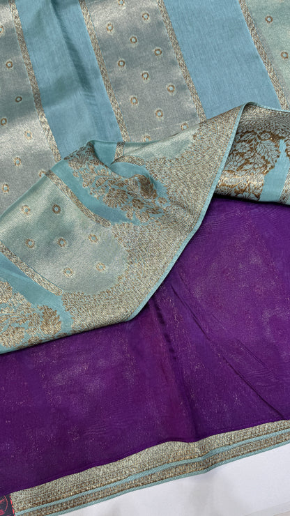 Panel Work Tussar Georgette Saree