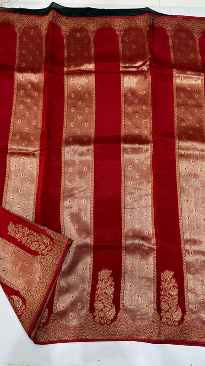 Panel Work Tussar Georgette Saree