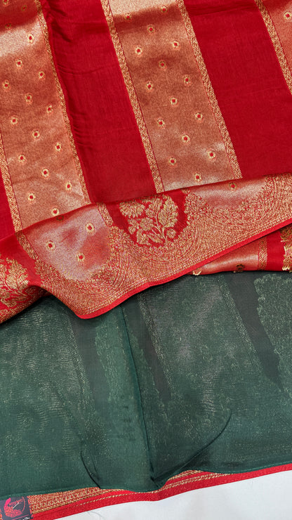 Panel Work Tussar Georgette Saree