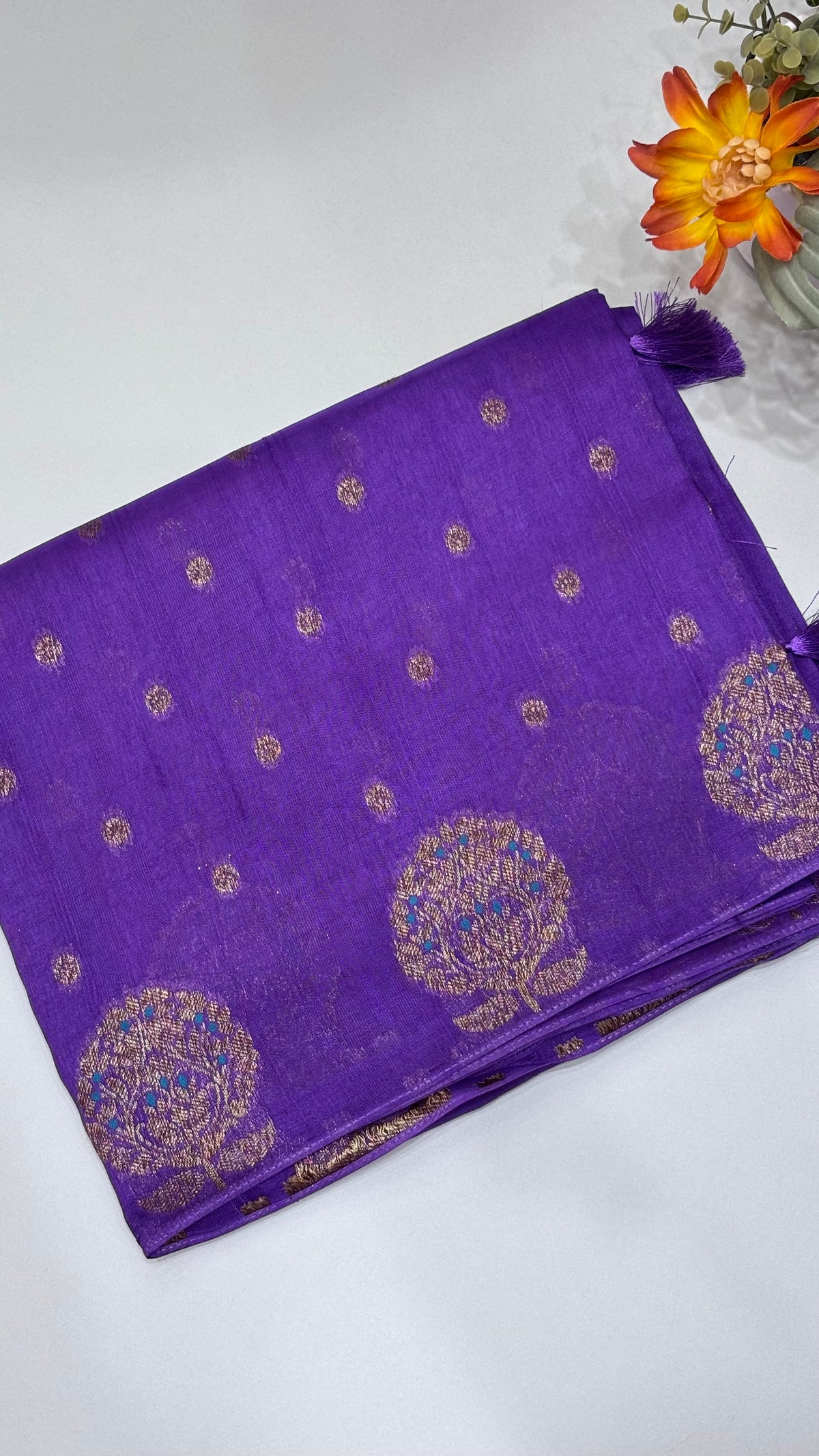 Tussar Georgette Saree with Motifs Embellished Border