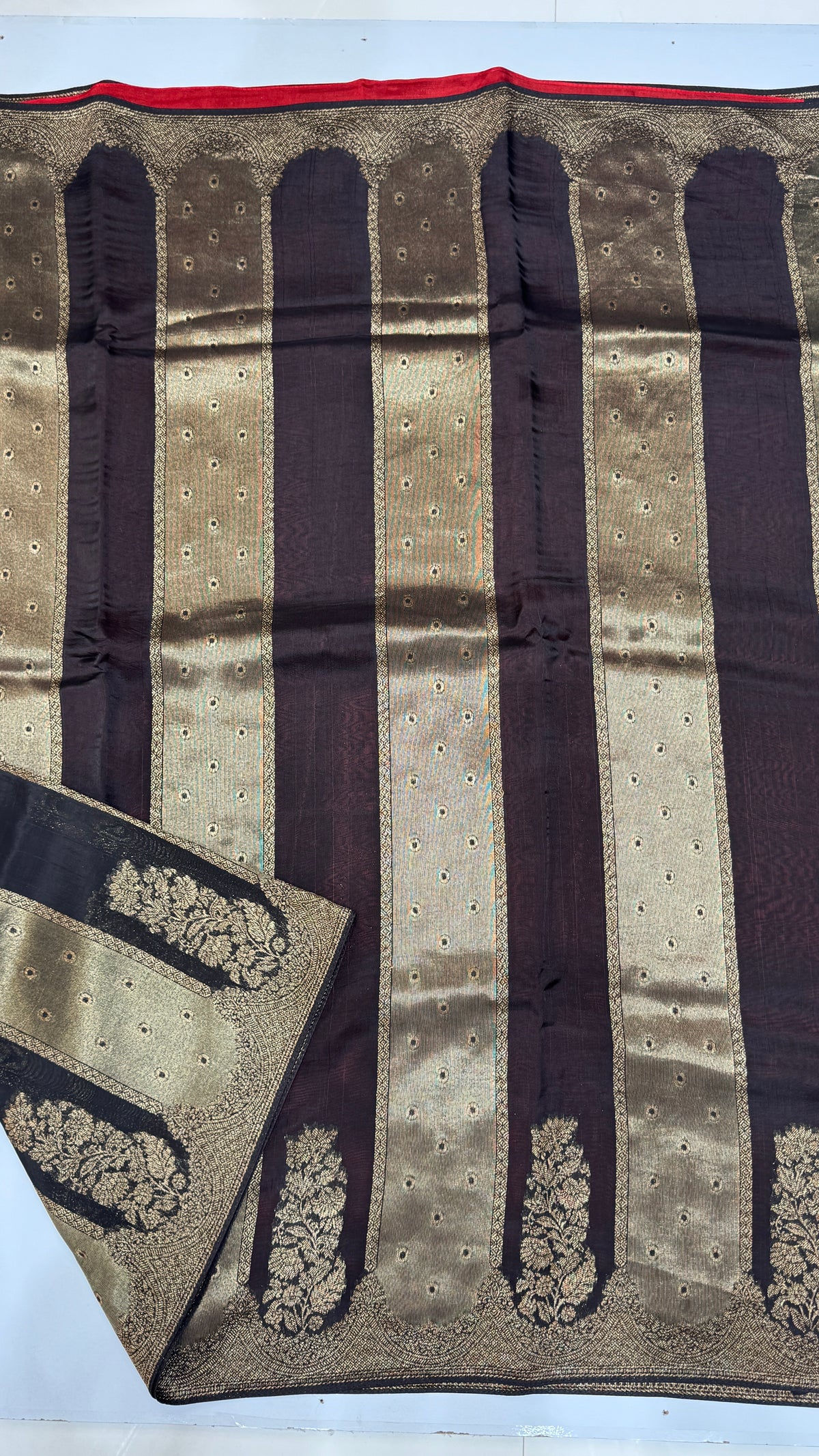 Panel Work Tussar Georgette Saree