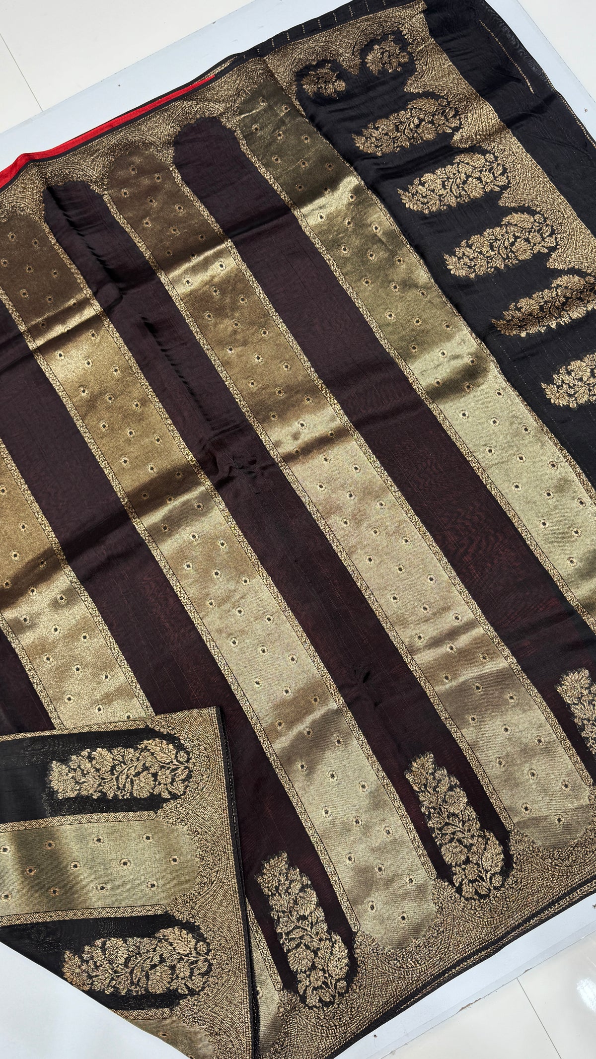 Panel Work Tussar Georgette Saree
