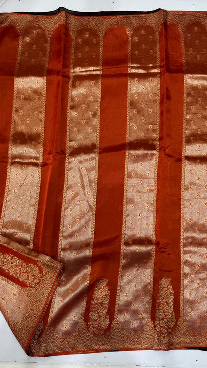 Panel Work Tussar Georgette Saree