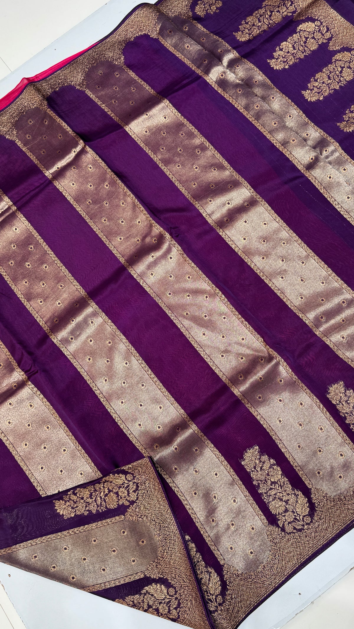 Panel Work Tussar Georgette Saree