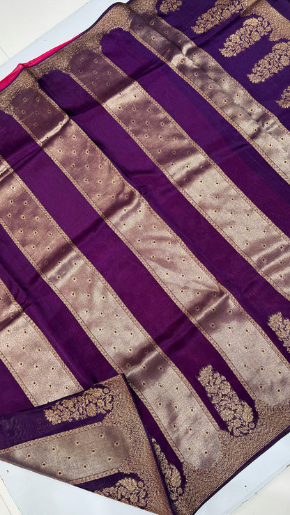 Panel Work Tussar Georgette Saree