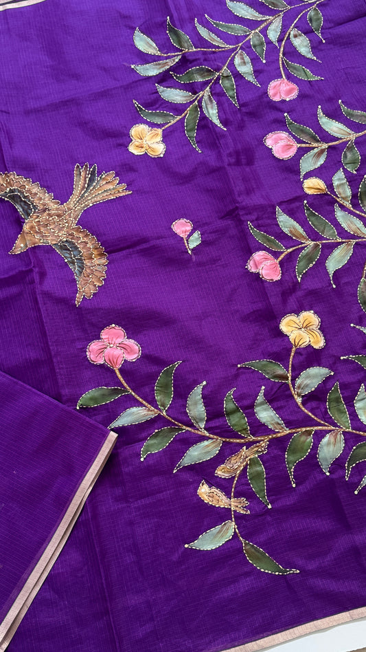 Brush Painted Kota Silk Saree