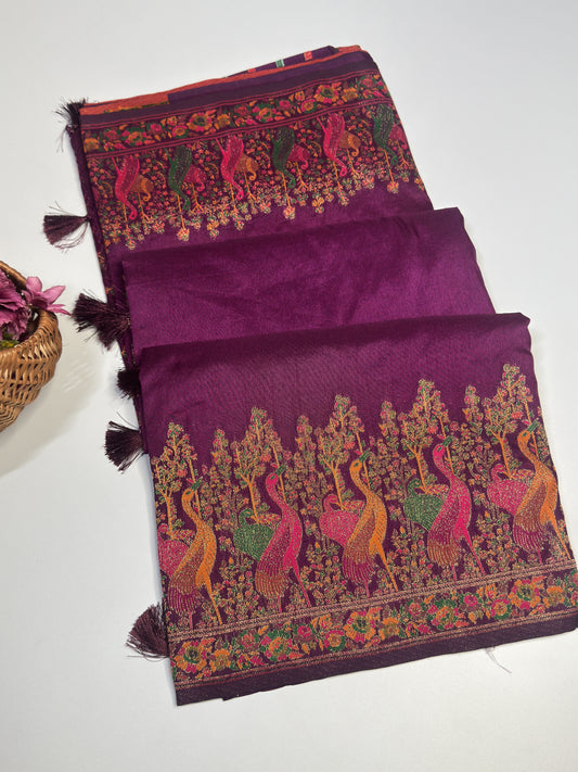 Semi Pashmina Silk Saree