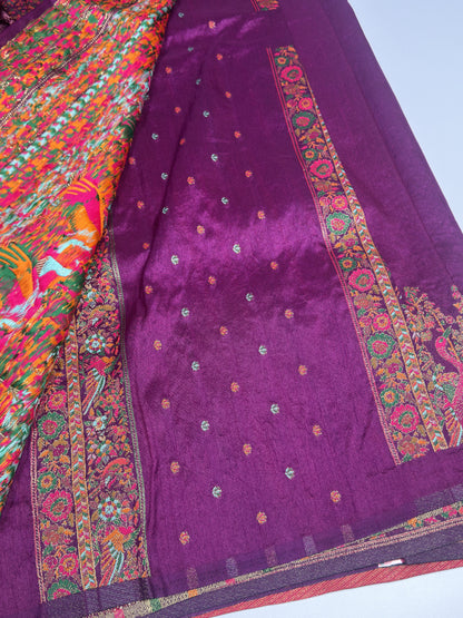 Semi Pashmina Silk Saree