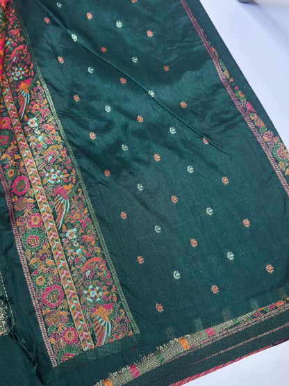Semi Pashmina Silk Saree
