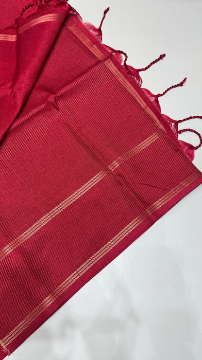 Semi Tussar Saree with Kalamkari Blouse