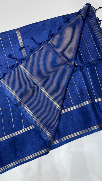 Semi Tussar Saree with Kalamkari Blouse