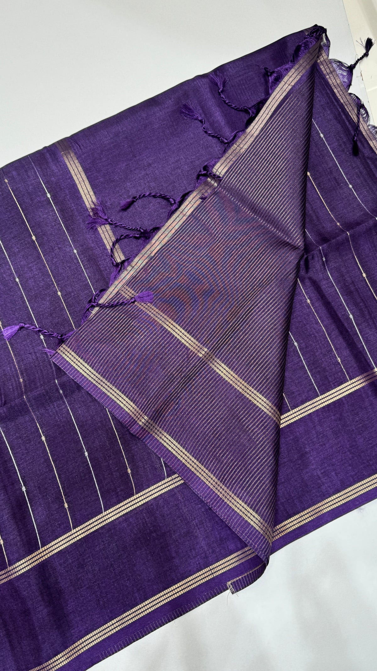 Semi Tussar Saree with Kalamkari Blouse
