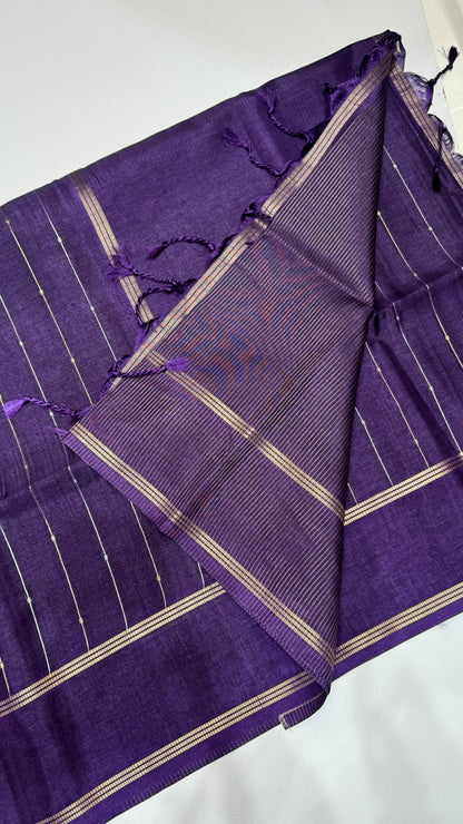 Semi Tussar Saree with Kalamkari Blouse