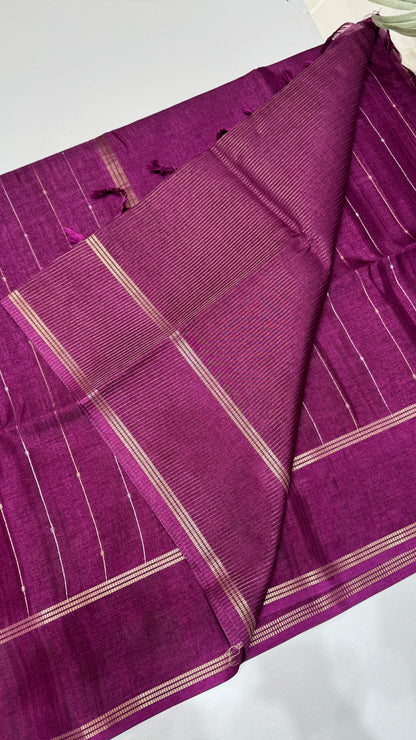 Semi Tussar Saree with Kalamkari Blouse