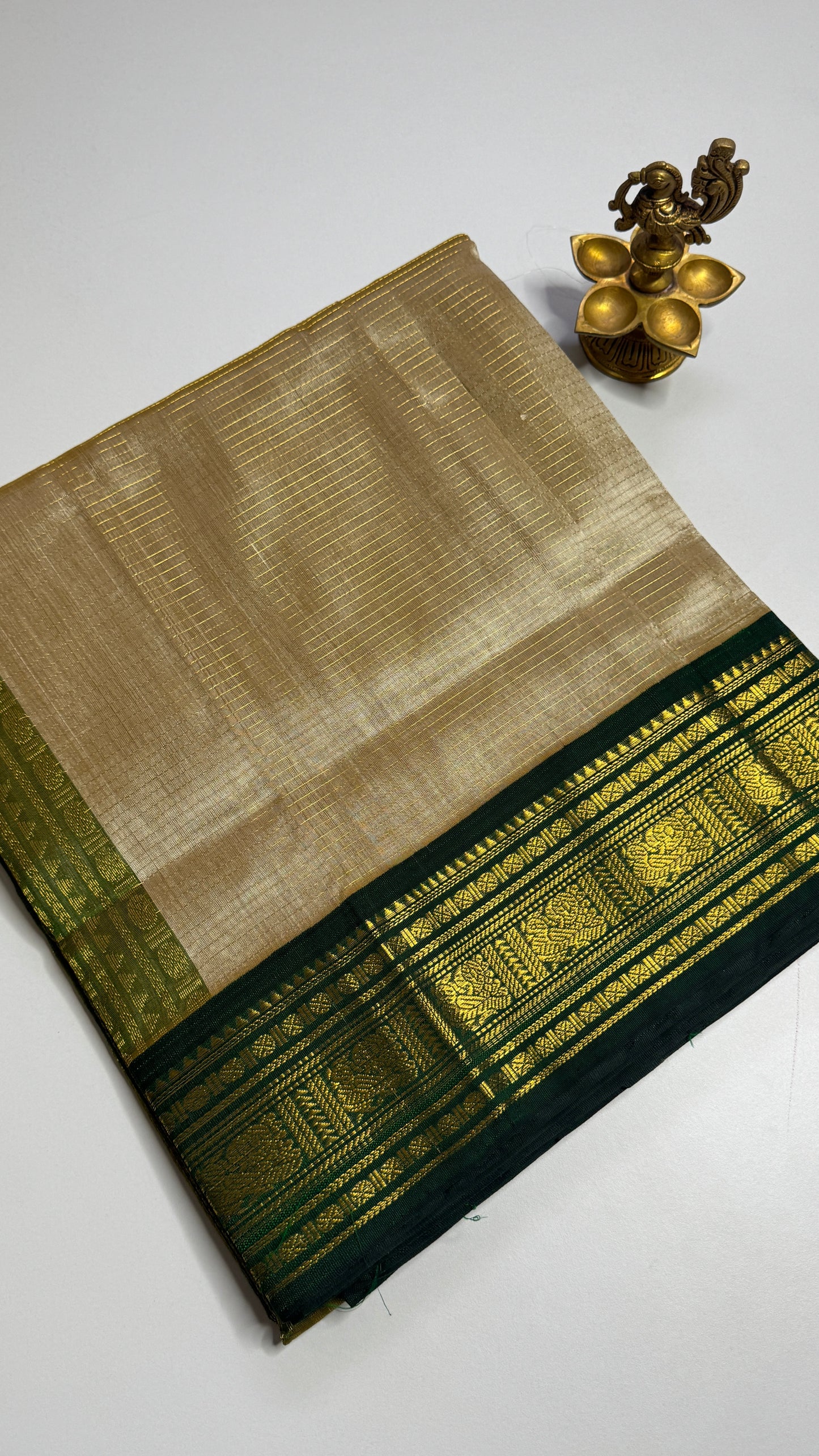 Vairoosi Pure Silk Cotton Saree with Korvai Border