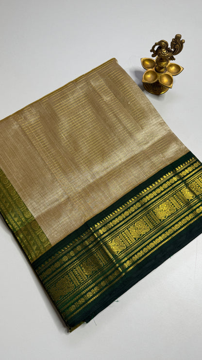 Vairoosi Pure Silk Cotton Saree with Korvai Border