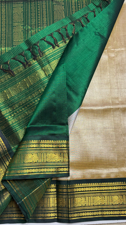 Vairoosi Pure Silk Cotton Saree with Korvai Border