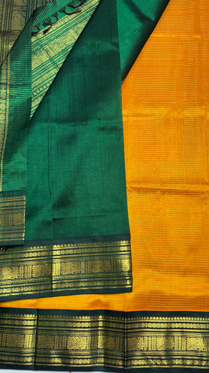 Vairoosi Pure Silk Cotton Saree with Korvai Border