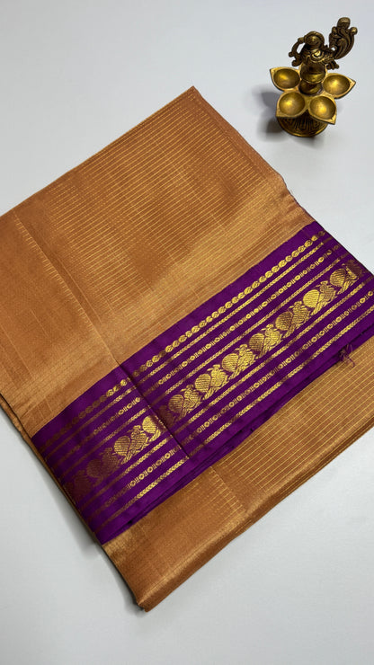 Vairoosi Pure Silk Cotton Saree with Korvai Border